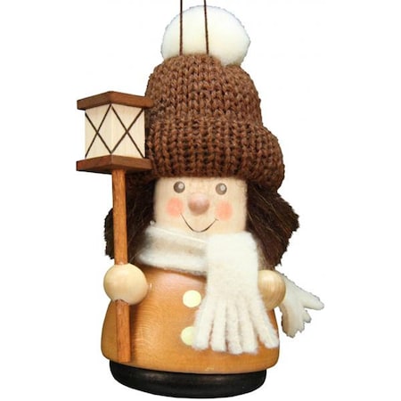 Alexander Taron Christian Ulbricht Hanging Ornament - Lantern Boy in a Natural Wood Finish 15-0214